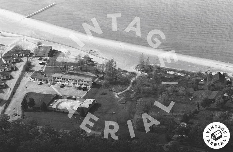 Sunset Bay Resort (Surf & Sand Beach Motel) - 1981 Historical Aerial (newer photo)